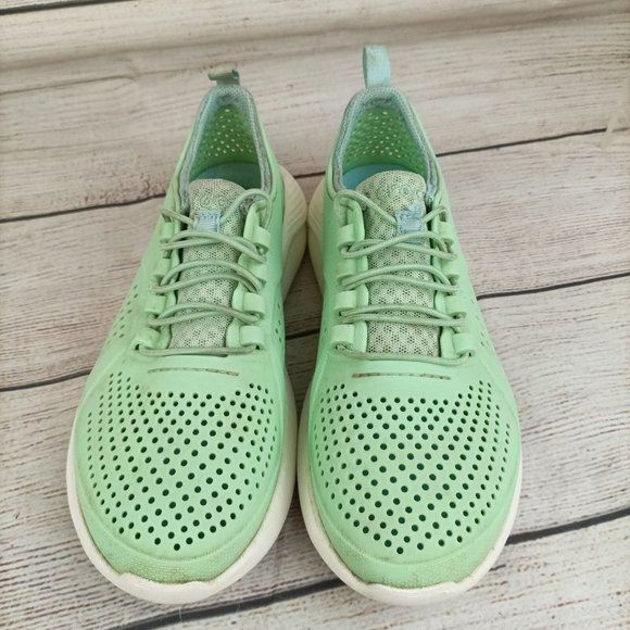 Crocs LiteRide Paceer Kids Youth Sneakers Size Junior 4 Light Green - Picture 3 of 9